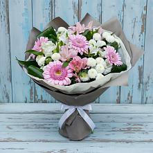Букет цветов из:  Герберы, Альстромерии и Хризантемы в Сосновом Бору