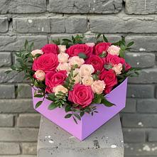 Цветочная композиция из Розы в коробке #REPLACE_PRED# Сосновом Бору