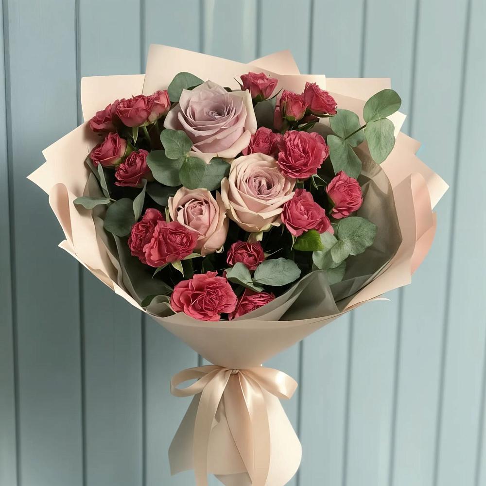 Букет цветов из: Гвоздики и Розы в Сосновом Бору