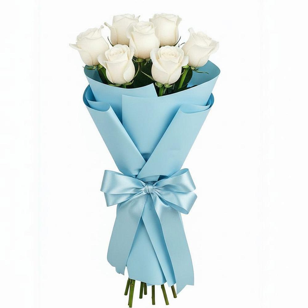 Букет 7 белых роз Проуд в Сосновом Бору