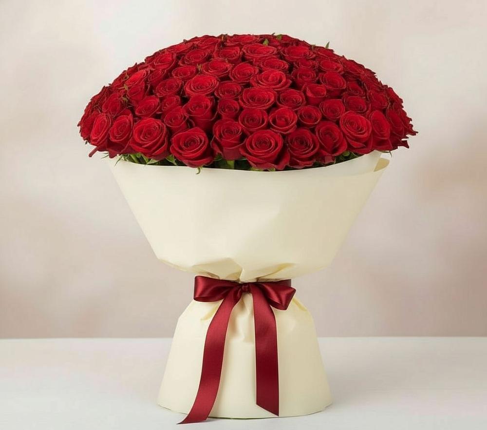 Букет 101 Красная роза Милано в Сосновом Бору