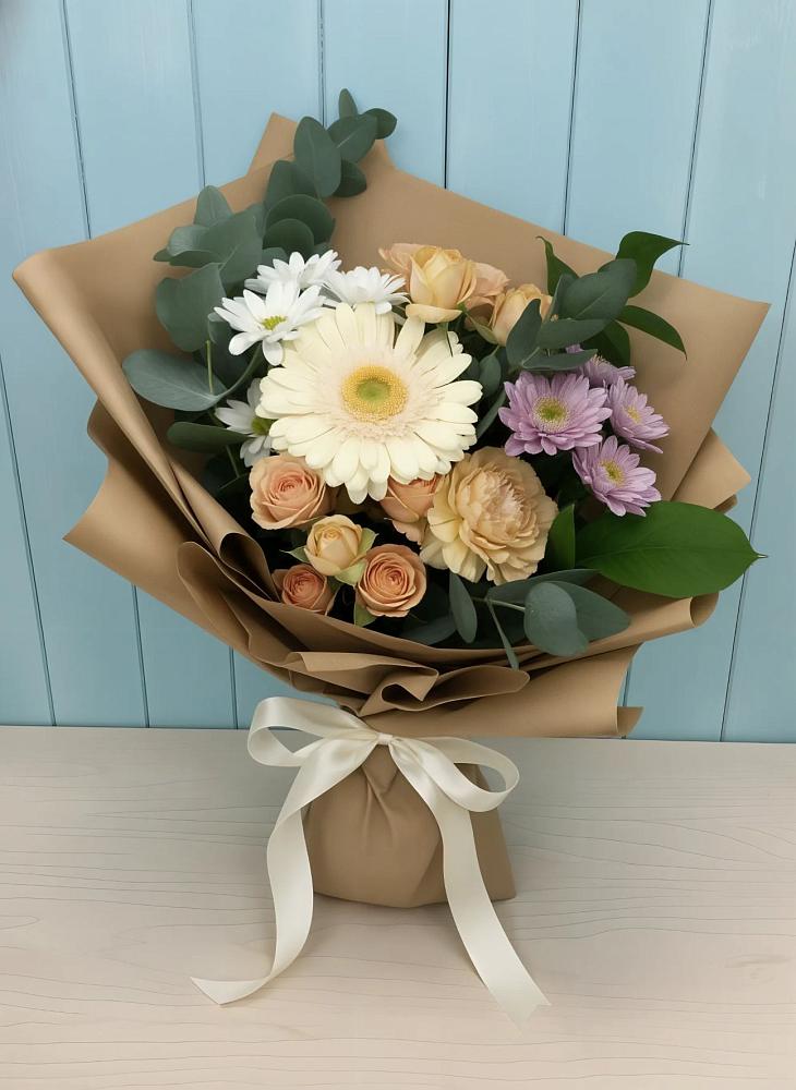 Букет цветов из: Герберы и Хризантемы в Сосновом Бору