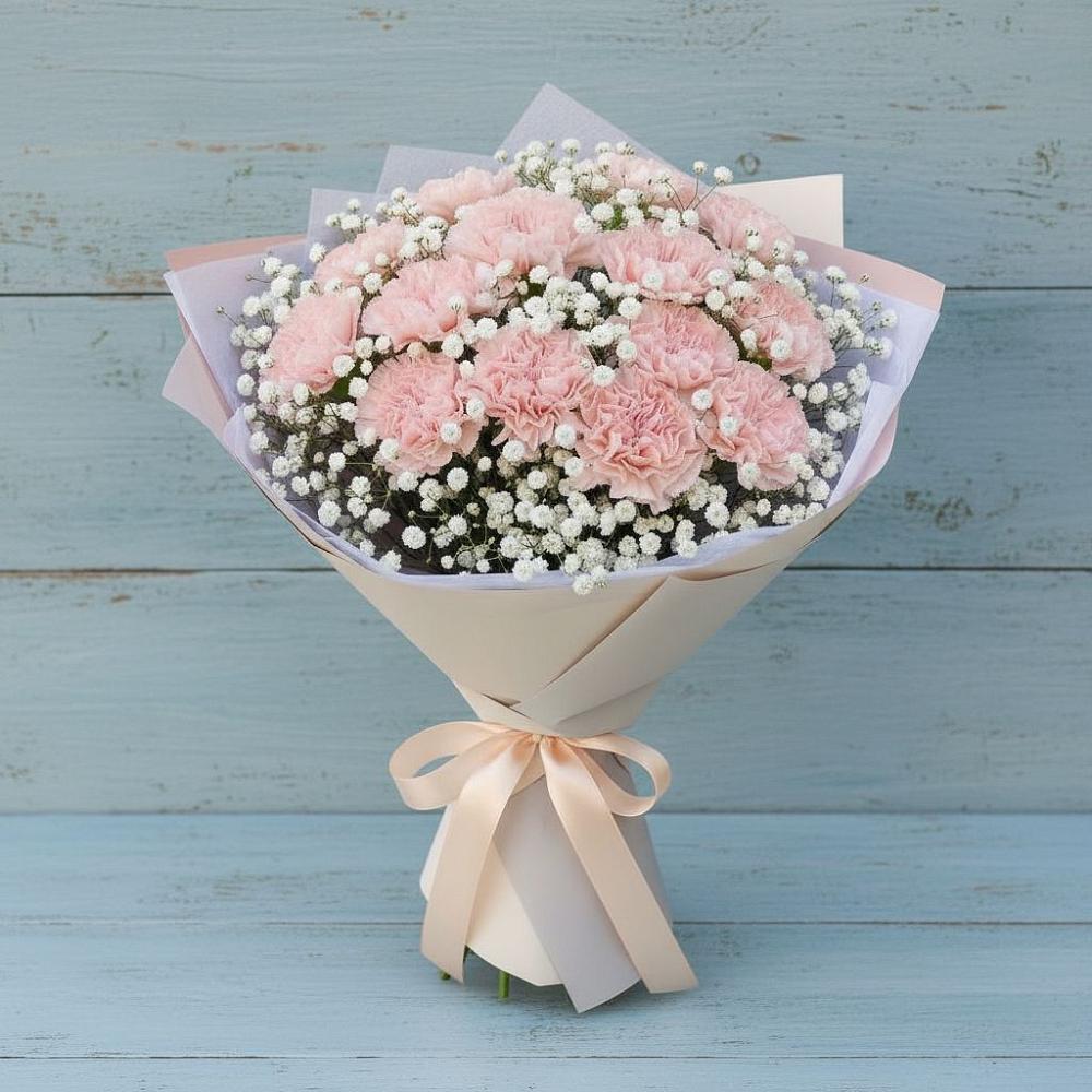 Букет цветов из: Гвоздики в Сосновом Бору