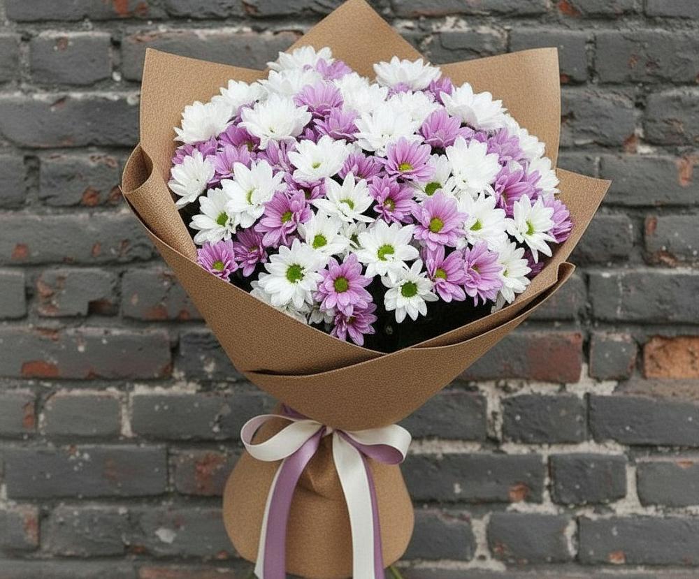 Букет цветов из: Хризантемы в Сосновом Бору