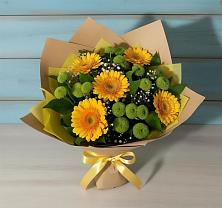 Букет цветов из:  Герберы и Хризантемы в Сосновом Бору