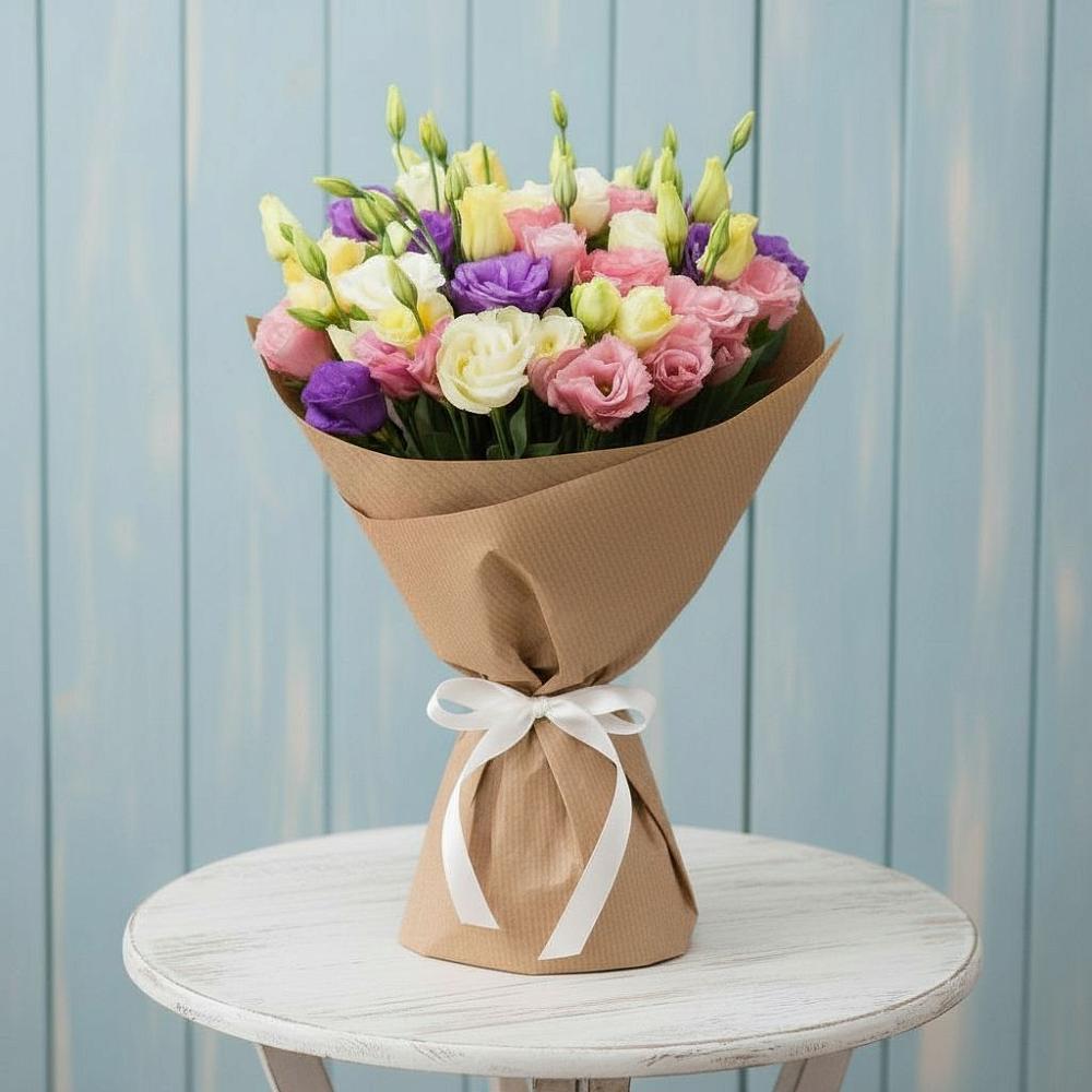 Букет цветов из: Лизиантусы в Сосновом Бору