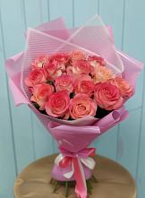 Букет 15 Розовых роз Равель в Сосновом Бору