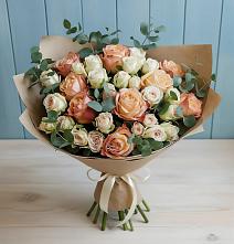 Букет цветов из:  Альстромерии и Розы #REPLACE_PRED# Сосновом Бору